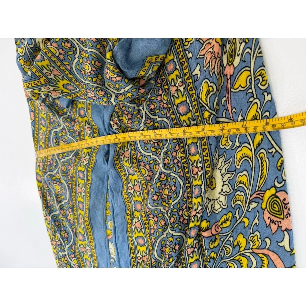 Free People Floral Paisley Kimono Cardigan Boho Open Front Rayon One Size